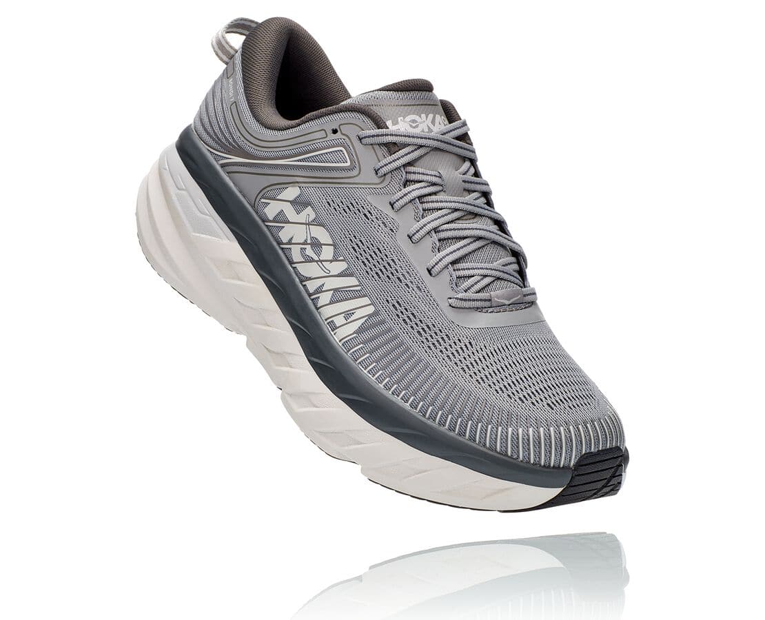Hoka One One Bondi 7 Herren Breite Laufschuhe Dunkel Grau | (DE-6891PQKHD)